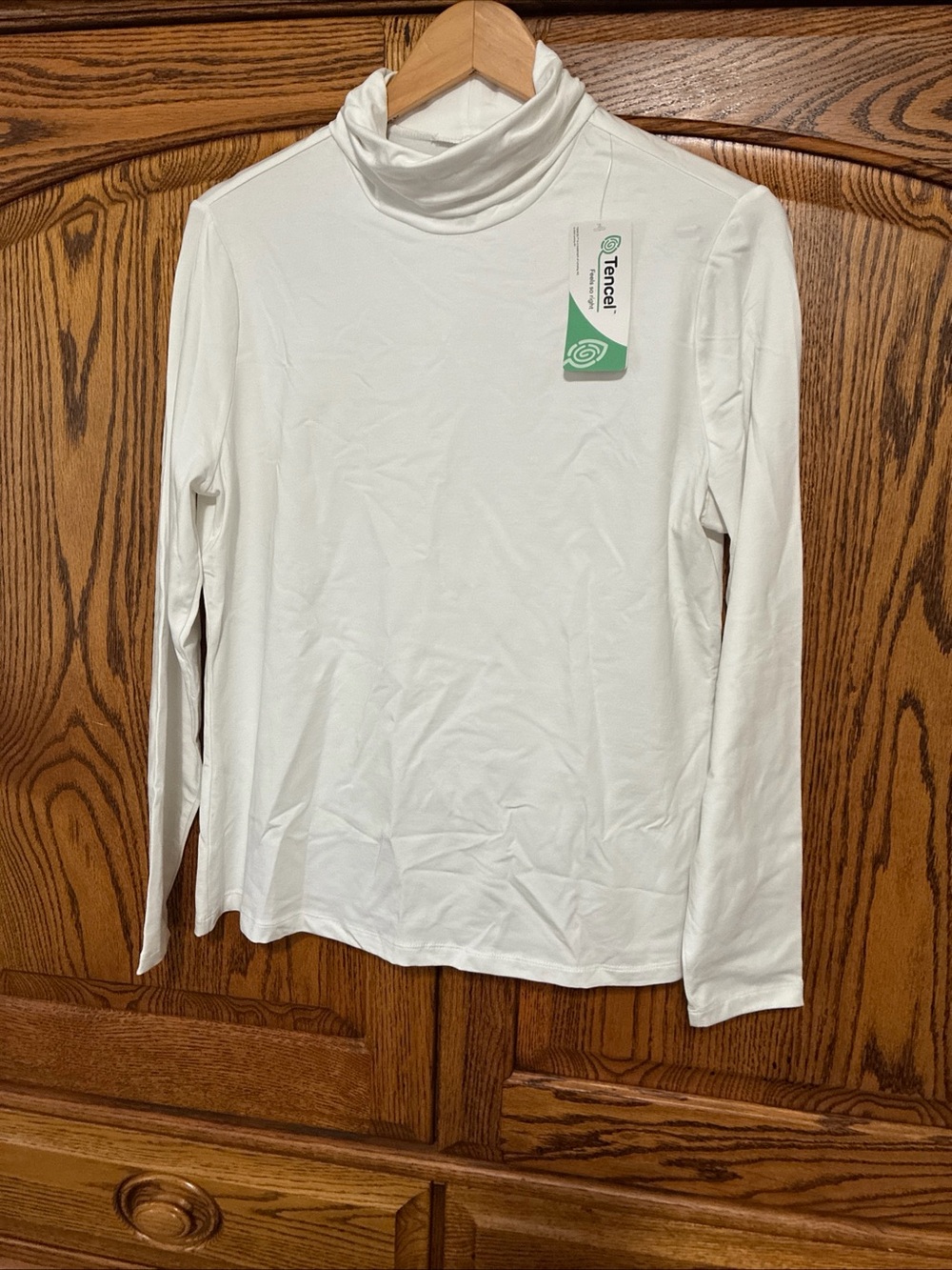 Lands End Women’s Large White Turtleneck Long Sleeve Top
